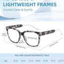 JM Oversized Reading Glasses for Women - Square Stylish Readers for Woman Men/W Blue Light Blocking Trendy Womens Reader