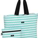 SCOUT Plus 1 Foldable Travel Bag, 2 Bags in 1, Tote Folds into Zipper Pouch (Montauk Mint)