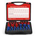 Giwaelro Nut and Bolt Thread Checker - 44 PCS Nut and Bolt Gauges Individually Housed in Case (23 Inch & 21 Metric) Specially Suitable for Size Check on Tricky and Narrow Area