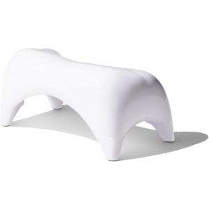 TUSHY Ottoman: A Premium Toilet Stool for The Bathroom, Modern Sleek Design | Squatting Position Helps Improve Bowel Health & Relieve Constipation (Relaxed 7.5", White/White)