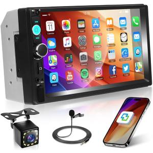 KYNNT Double Din Car Stereo Car Radio with Bluetooth Mirror Link, USB Fast Charging, 7" Touch Screen for Car Audio Receivers, HD Backup Camera, Steering Wheel Control, Support FM Radio/ EQ/ SD/ AUX