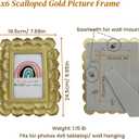 4x6 Scalloped Antique Picture Frame, Golden Lotus Leaf Vintage Photo Frame with Glass Front for Table Top & Wall Display Home Decor