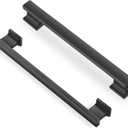 Lardmon 10 Pack 6.3 Inch(160mm) Hole Center Gunmetal Gray Kitchen Cabinet Handles Modern Cabinet Pulls Kitchen Cabinet Hardware Solid Drawer Pulls Handles for Dresser, Total Length 7.28 Inch