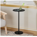 Small Round Side Table, Coffee Drink Table for Small Spaces, Modern Night Stand with Metal Leg, Weighted Iron Base Pedestal Round End Tables for Living Room, Bedroom, Narrow Corners,Sofa Couch