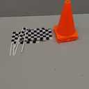 Mini Traffic ConesWith Hole on Topwith Racing Checkered Flags, Sports Safety Cones for Soccer Cones and Basketball Practice Equipment - Mini Orange Cones for Soccer Practice and Small Driving Practice Cones.Race Car Birthday Party Supplies, Kids Gift. (6PCS Cones) (18PCS)