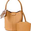 Mini Bucket Bags for Women, Vegan Leather Small Crossbody Purse with Removable Straps Trendy Top Handle Shoulder Straps