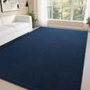 DweIke 4x6 Navy Blue Rugs for Bedroom Living Room, Soft Fluffy Washable Low Pile Solid Color Rug, Non-Slip Throw Carpets for Kids Boys Girls Dorms Nursery Classroom Home Decor