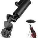 Golf Push Cart Umbrella Holder, 180 Degrees Adjustable Golf Trolley Umbrella Holder, Universal Heavy-duty Windproof Umbrella Holder Stroller Bicycle Bike Wheelchair Mobility Scooter Beach Chair