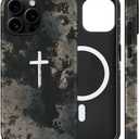 Magnetic for iPhone 13 Pro Case Christian Cross Camo Phone Case, Shockproof Slim Soft TPU and Hard PC Protective Cases Compatible with MagSafe Protective for Religious Boy Men Women, Black