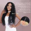 Kinky Curly Black Synthetic Glueless Lace Front Wigs 13x4 T Part Water Wave Transparent Pre Plucked Hd Lace Front Glueless Wig Wet and Deep Wave Wig for Black Women 30 Inch