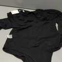 MANGOPOP Women's Long Sleeve Bodysuit Sexy V Neck Body Suits Fitted Fall Going Out Tops(Black, Small)