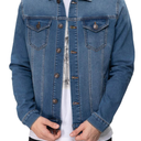 FASHIONSPARK Men’s Rugged Wear Button Down Denim Jacket Fashion, Classic Long Sleeve Jean Jacket, L
