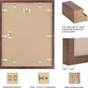 puthiac 16x20 Solid Oak Wood Picture Frame, Fits 12x16 with Mat or 16x20 Without Mat, Wall Display Only, Vertical or Horizontal, Plexi Front, 1 Pack, Walnut