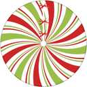 Christmas Tree Skirt Collar 36 Inch Soft Red White and Green Tree Skirt Xmas Tree Skirt Winter Holiday Candy Swirl Stripe Christmas Trees Mat Decoration