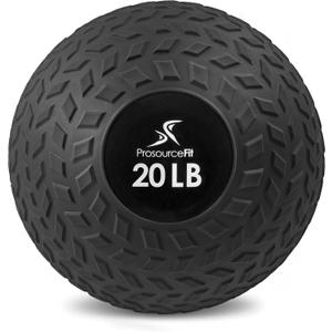 ProsourceFit Slam Medicine Balls 20 lb Smooth and Tread Textured Grip Dead Weight Balls for Strength and Conditioning Exercises, Cardio and Core Workouts