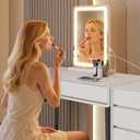 Sweetcrispy 18"x13" LED Vanity Mirror with Lights, Dimmable 3 Color Modes Makeup Mirror with Memory Function, USB Charging, Aluminum Frame, Lighted Mirrors for Desk, Bedroom, Living Room