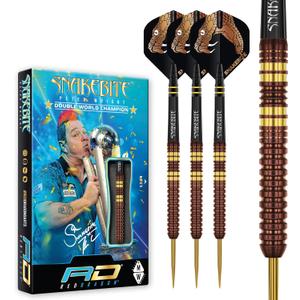 RED DRAGON Peter Snakebite Wright Copper Fusion Premium Tungsten Darts Set with Flights and Stems