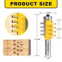 Reversible Finger Glue Joint Router Bit 1/2 Inch Shank, Newdeli Bearing Finger Joint Router Bits Carbide Joinery Wood Milling Cutter for DIY Door Table Cabinet Shelve Furniture