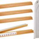 4PCS Wooden Mahjong Racks with Magnetic Pushers, 17.4 in Natural Wood American Mahjong Tile Rack Set, Modern Table Game Accessories for Mahjong TilesNatural,17.5