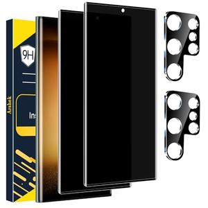 2 Pack Glass Privacy Screen Protector for Samsung Galaxy S23 Ultra 5G, 9H Tempered Glass, Ultrasonic Fingerprint Compatible,HD Clear Anti-Spy Film for Galaxy S23 Ultra Glass Screen Protector