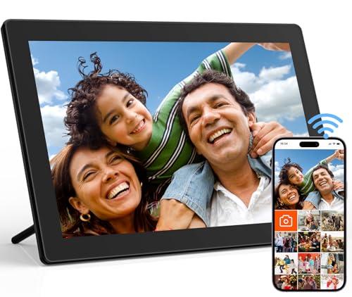 10.1" WiFi Digital Picture Frame with IPS Touch Screen, Smart Digital Photo Frame with 16GB Storage, Auto-Rotate, Wall Mountable, Share Photos Instantly via App, Gift for Women & Men