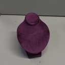 Mini Pendant Display Bust Velvet Jewelry Bust Stand Pendant Holder Velvet Mannequin Necklace Stand Wooden Portrait Model 12cm (Purple)
