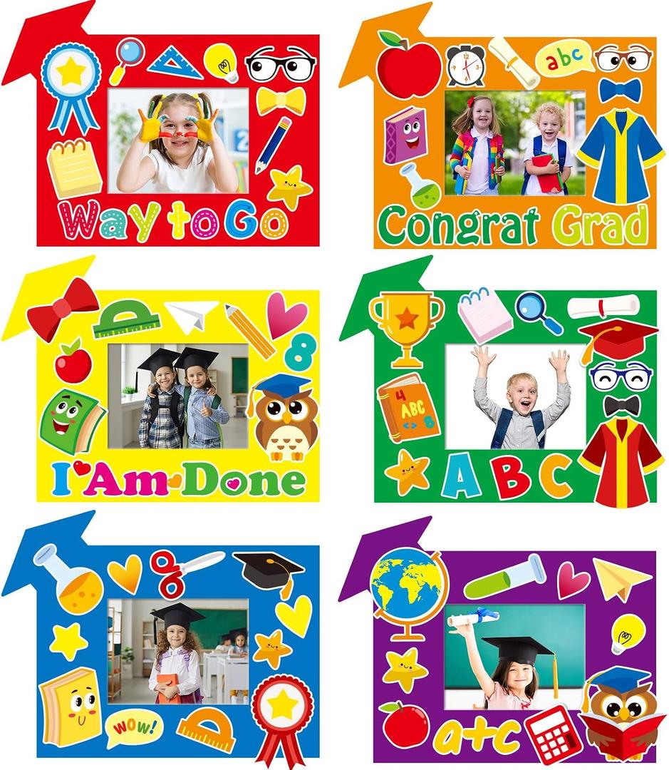 chiazllta 30 Packs Craft Kits Congrats Grad DIY Picture Frame Craft Art 2026 Party Favor Decorations for 15+