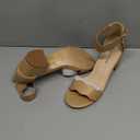 J. Adams Mimi Ankle Strap Kitten Heel Sandal 7 beige