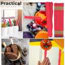 Manaloom Pack of 500 Curved Craft Sticks - 8" Birchwood Popsicle Sticks for Crafts, Jumbo Craft Sticks for Fan Handles, Wedding Programs, DIY Crafting Supplies, (Red)