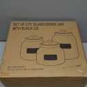 Hyperspace Clear Glass Kitchen Canister Set, Cookie Jar, Food Storage Container, Bathroom Jar with Metal Airtight Lid (Black)