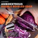 8 Inch Razor Sharp Chef Knife, High Carbon German Steel Blade with Comfortable Grip, Ideal for Meal Prep with Gift Box and 3.5 Inch Paring Knife, BBQ Knife (RUPA)