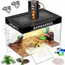 GOZILLA Adjustable Turtle Basking Platform with Basking Lamp, 11.8x7.9x7.9''Acrylic Turtle Topper & Dock, Hanging Platform Enclosure Warm Room for Small Turtles, Reptiles.(Large)