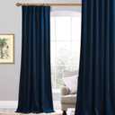 StangH Navy Velvet Curtains 84 inches, Bedroom Blackout Window Drapes Heavy Thick Thermal Insulated Velour Curtains for Living Room/Office, W52 x L84 inches, 1 Panel