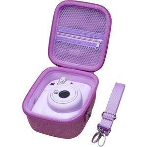 XANAD Hard Case Compatible with Fujifilm Instax Mini 13/12 / 11/10 / 9/8 / 7/7+ / EVO Instant Camera with Shoulder Strap, Purple