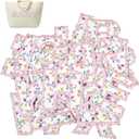 26pcs Iron on Letters for Clothing, A-Z Flower Embroidery Alphabet Applique, Cute Fabric Letters Patches for Shirts Jackets Hats Jeans Shoes Bags, Pink