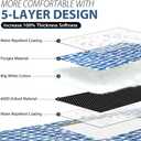 ZAZE Picnic Blankets Machine Washable, 80''x80'' Extra Large Waterproof Sandproof Foldable Compact Beach Blanket, Oversized XL Outdoor Mat for Spring Summer Camping, Park, Travel Grass(Blue and White)