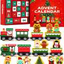 Toddler Advent Calendar 2025-24 Days Magnetic Wooden Animal Train Set Christmas Advent Calendar 2025 for Kids, Countdown Calendar Gifts Montessori Train Stocking Stuffer for Toddlers, Boys and Girls