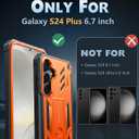 FNTCASE for Samsung Galaxy S24-Plus Case: Military Grade Phone Case with Kickstand | Built-in Screen Protector Protective Rugged Shockproof Durable Drop Proof Phone Cover for Galaxy S24 Plus 5G Orange