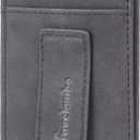 Travelambo Money Clip for Men Magnetic Front Pocket Wallet Slim Wallet Minimalist Card Holder RFID Blocking (Black Smooth)