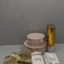 350 PCS Pink and Gold Plastic Plates, Plastic Dinnerware Set for 50 Guests, 100 Disposable Plates, 150 Silverwares, 50 Cups, 50 Napkins for Party, Wedding, Graduation