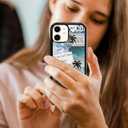 2 x Trendy Beach Summer Aesthetic Phone Case Compatible with iPhone 11 6.1 Inch - Shockproof Protective Girl Preppy Collage Print Case, Cute Coastal Coquette Phone Case Designed for Women Men Girls