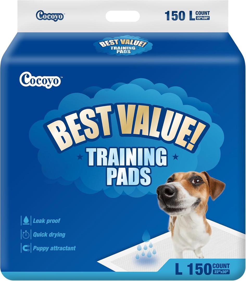 COCOYO Large Training Pads, 22"X30", 150 Count COCOYO Large Training Pads, 22"X30", 150 Count