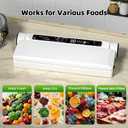 Food Vacuum Sealer Machine, 75KPA Compact Vacuum Sealer for Food, LED Indicator Light, Dry/Wet Modes, with 20 Vacuum Bags