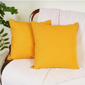 RELY+ Cotton Throw Pillow Covers 18x18 Inch Set of 2 Yellow Decorative Zippered Cases for Couch Bedroom Sofa Farmhouse Living Room Decoration Gifts Outdoor & Indoor -(Covers Only)