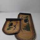 2 Pcs Bear Non Skid Rug Rustic Lodge Theme Area Rug with Bear and Cub Scene Cabin Rug Bear Farmhouse Rug Winter Kitchen Cabin Rug Christmas Bear Decor for Home Bathroom Bedroom Living Room