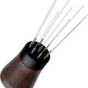 Normcore WDT Tool V2, 9 Prong 0.23mm Espresso Distribution Tool, Weiss Distribution Technique, Magnetic Coffee Stirrer with 16 Extra Needles, American Walnut Wood Handle