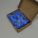 M METERXITY 50-Pack Artificial Orchid Flower Heads, Fake Silk Orchid Flowers Head for DIY Crafts/Dress/Wedding/Party Decoration [Sapphire Blue, 2.2"/ 5.5cm]