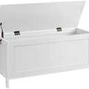 HOOBRO Toy Box, Retro Wooden Look Storage Chest with Safety Hinge, Entryway Storage Bench Supports 220 lb, 39.4 x 15.7 x 18.9 Inches Toy Chest Organizer, Easy Assembly (White)