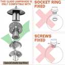Retisee 2 Pcs 6 Inch Glass Lamp Shade Replacement Milky White Glass Globes Shade Frosted 2.67 Inches Fitter Opening Lighting Fixture Replacement Light Bulb Cover