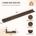 Dreamland Picture Ledge Shelf for Wall, Floating Shelves Set of 2, 48 Inch Long Floating Shelves with Lip for Living Room, Bedroom, Bathroom, Kitchen, Walnut